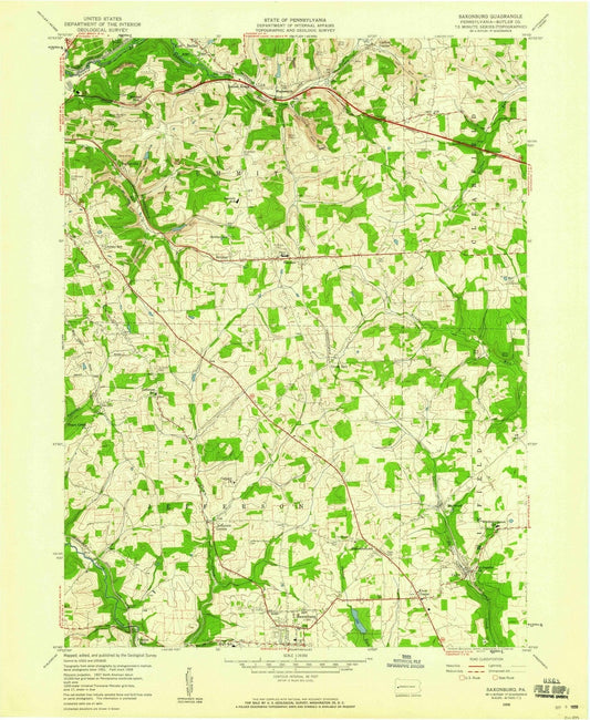1958 Saxonburg, PA - Pennsylvania - USGS Topographic Map
