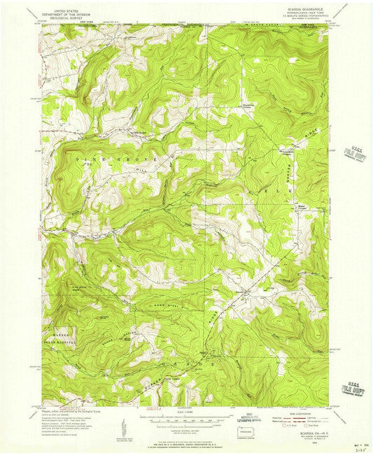 1954 Scandia, PA - Pennsylvania - USGS Topographic Map