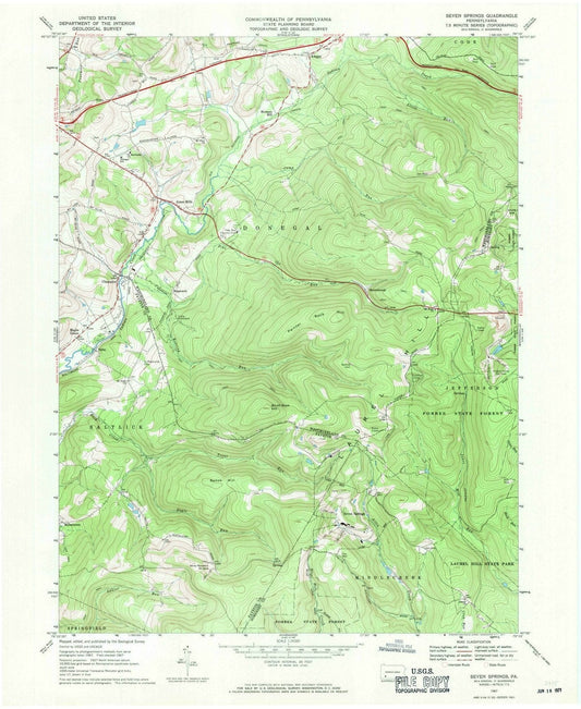 1967 Seven Springs, PA - Pennsylvania - USGS Topographic Map