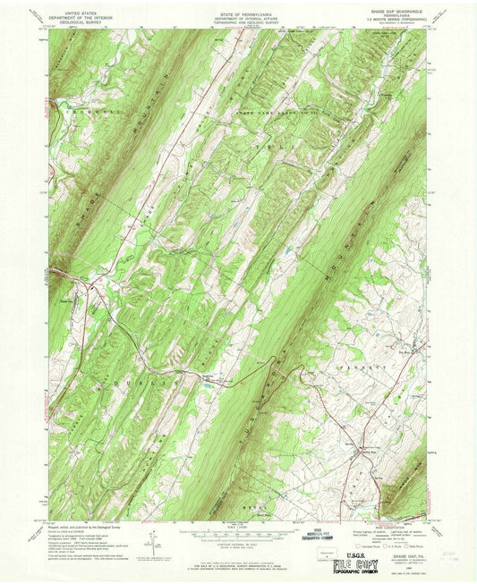 1966 Shade Gap, PA - Pennsylvania - USGS Topographic Map