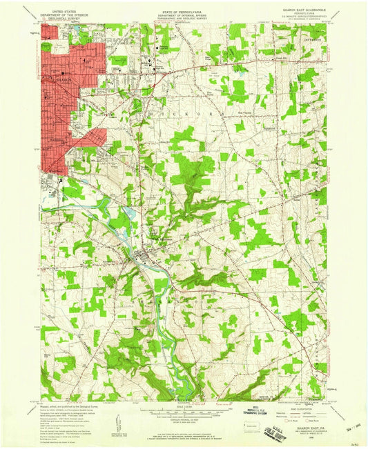 1958 Sharon, PA - Pennsylvania - USGS Topographic Map