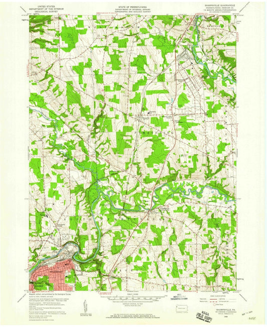 1958 Sharpsville, PA - Pennsylvania - USGS Topographic Map