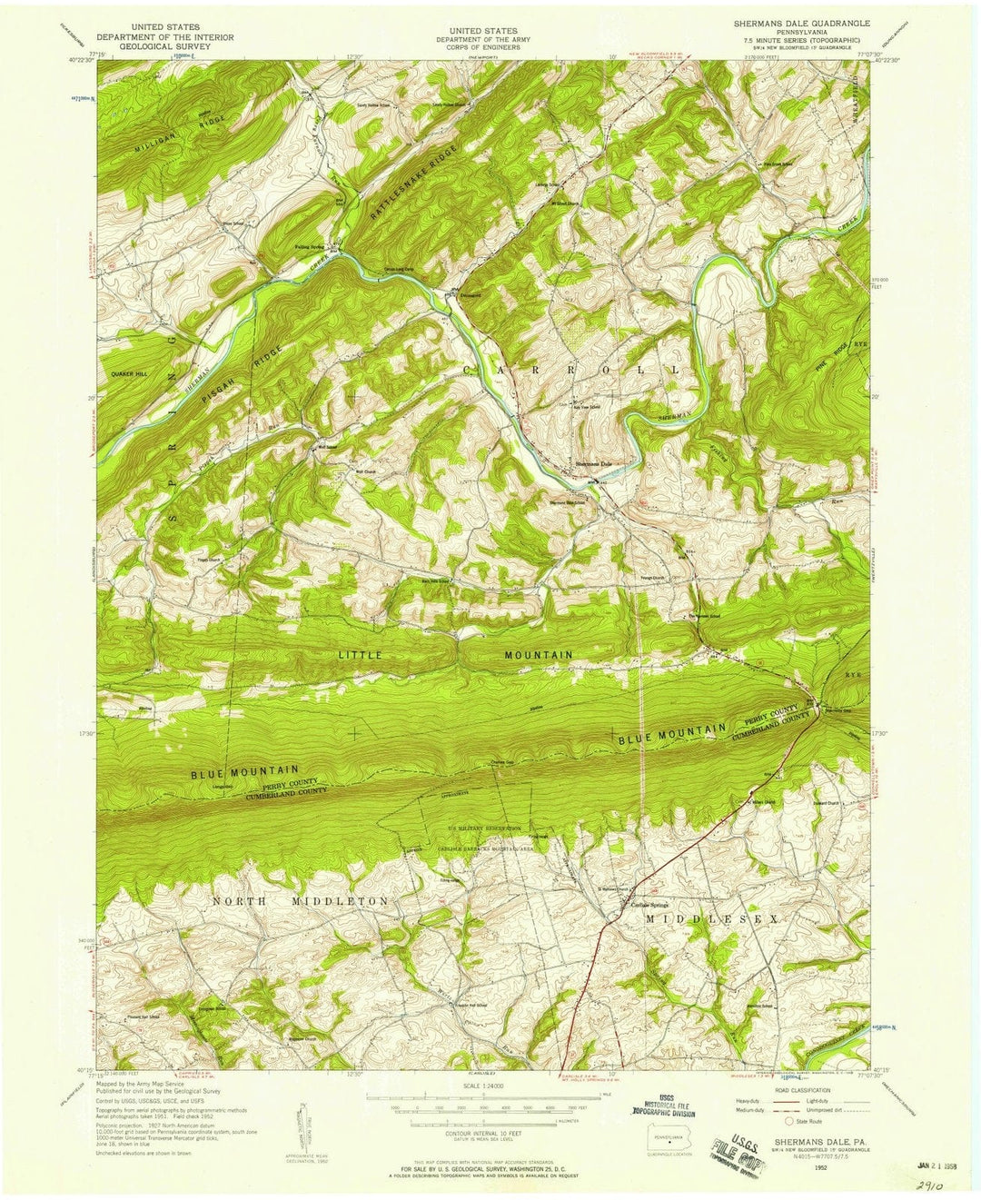 1952 Shermansale, PA - Pennsylvania - USGS Topographic Map