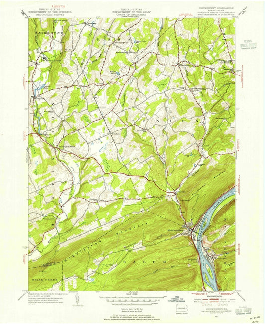 1954 Shickshinny, PA - Pennsylvania - USGS Topographic Map