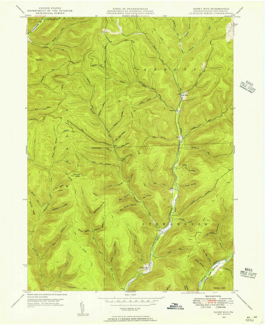 1947 Short Run, PA - Pennsylvania - USGS Topographic Map
