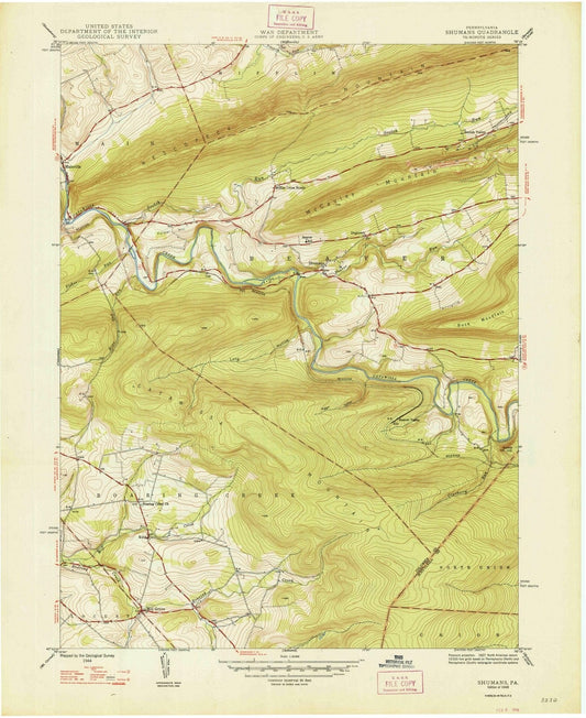 1948 Shumans, PA - Pennsylvania - USGS Topographic Map