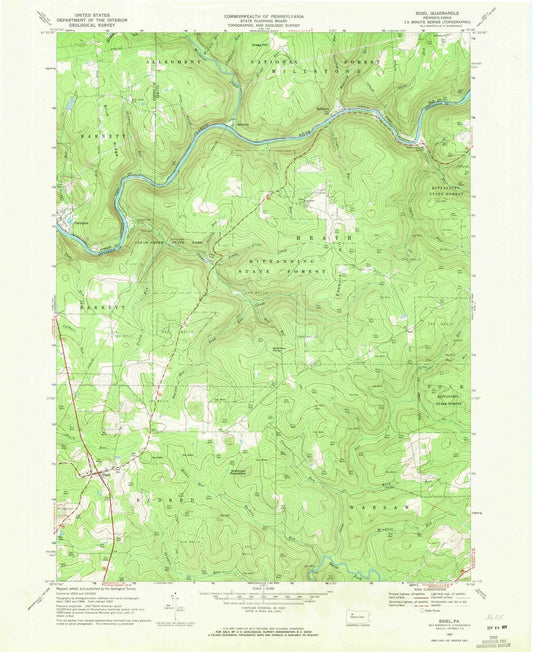 1967 Sigel, PA - Pennsylvania - USGS Topographic Map