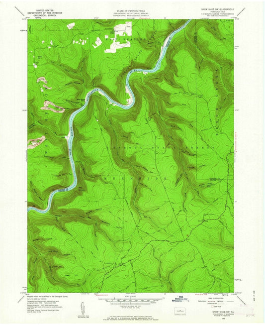 1960 Snow Shoe, PA - Pennsylvania - USGS Topographic Map v2