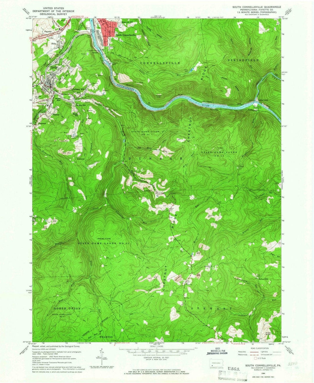 1964 South Connellsville, PA - Pennsylvania - USGS Topographic Map