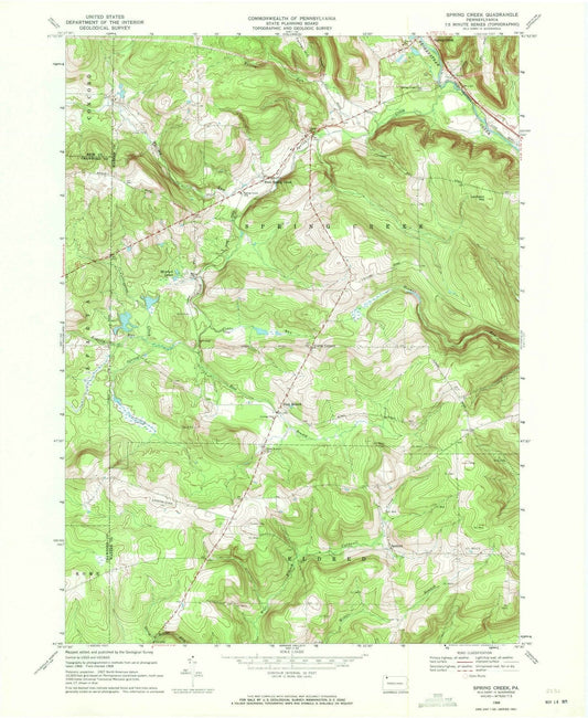 1968 Spring Creek, PA - Pennsylvania - USGS Topographic Map