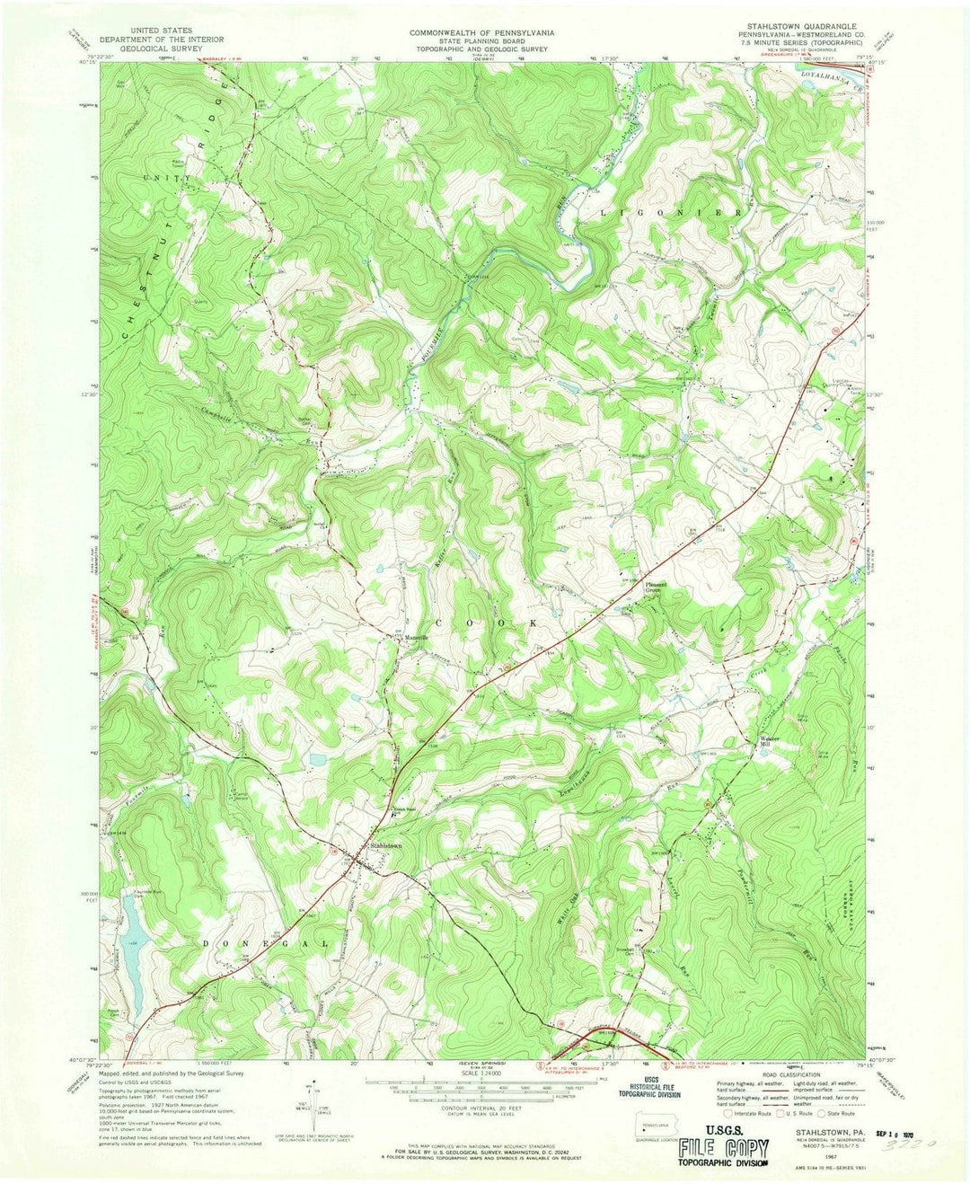 1967 Stahlstown, PA - Pennsylvania - USGS Topographic Map