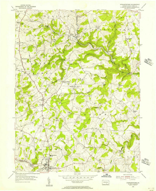 1953 Stewartstown, PA - Pennsylvania - USGS Topographic Map