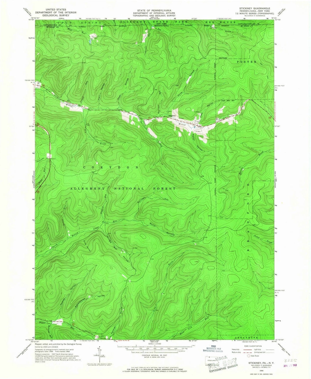 1966 Stickney, PA - Pennsylvania - USGS Topographic Map