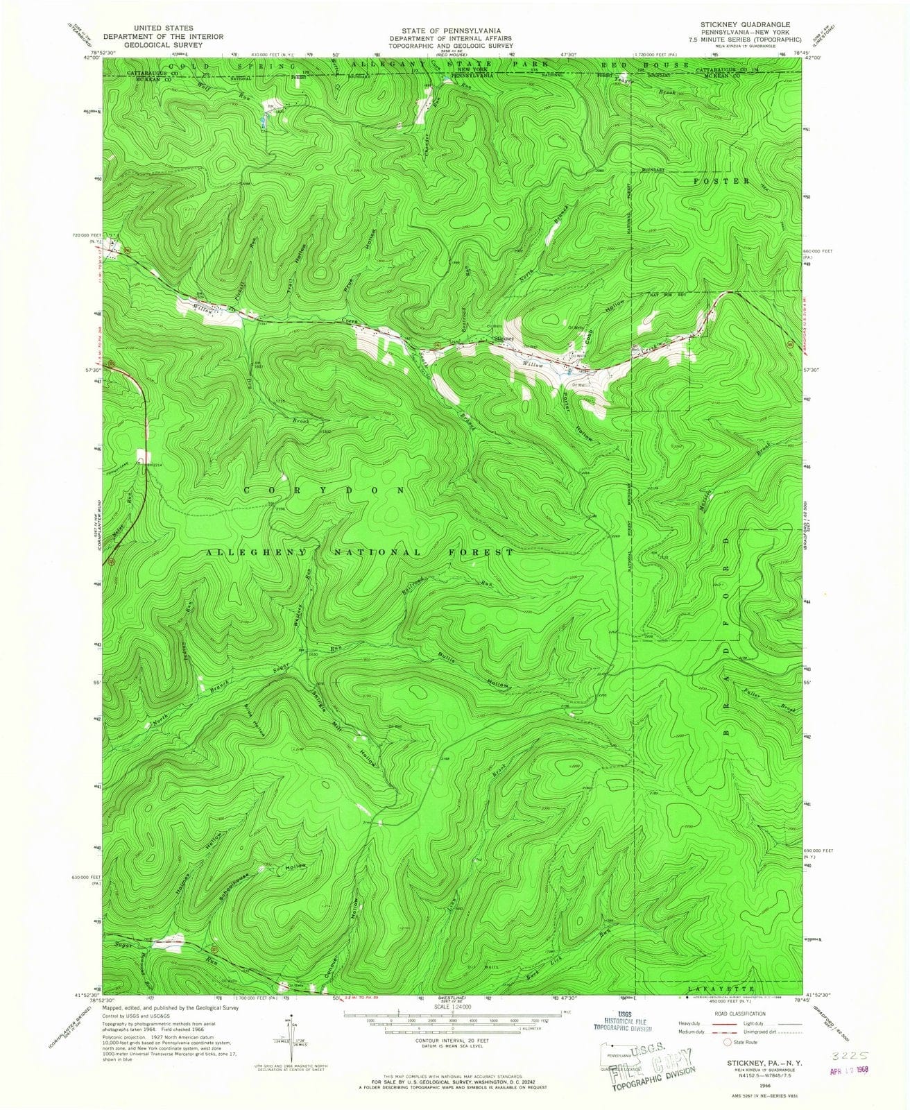 1966 Stickney, PA - Pennsylvania - USGS Topographic Map