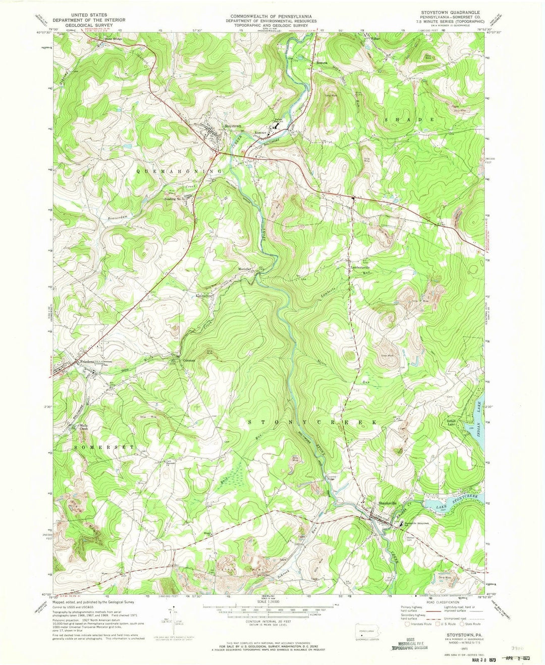 1971 Stoystown, PA - Pennsylvania - USGS Topographic Map