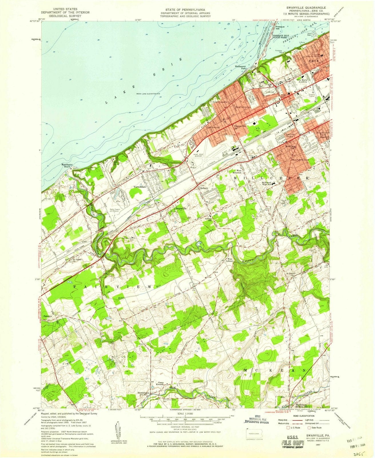 1957 Swanville, PA - Pennsylvania - USGS Topographic Map