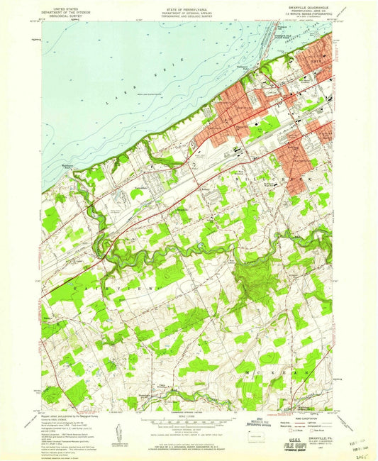 1957 Swanville, PA - Pennsylvania - USGS Topographic Map