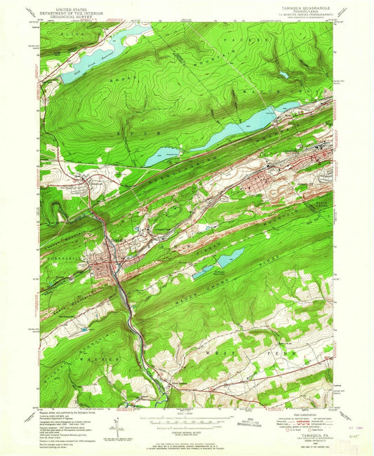 1947 Tamaqua, PA - Pennsylvania - USGS Topographic Map