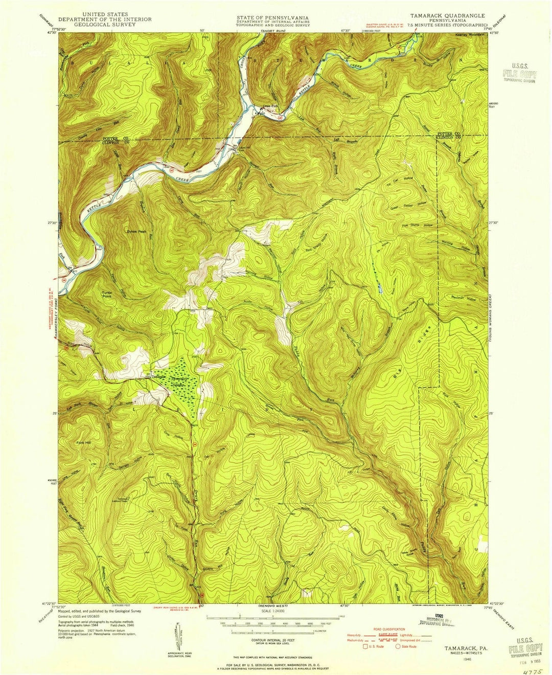 1946 Tamarack, PA - Pennsylvania - USGS Topographic Map