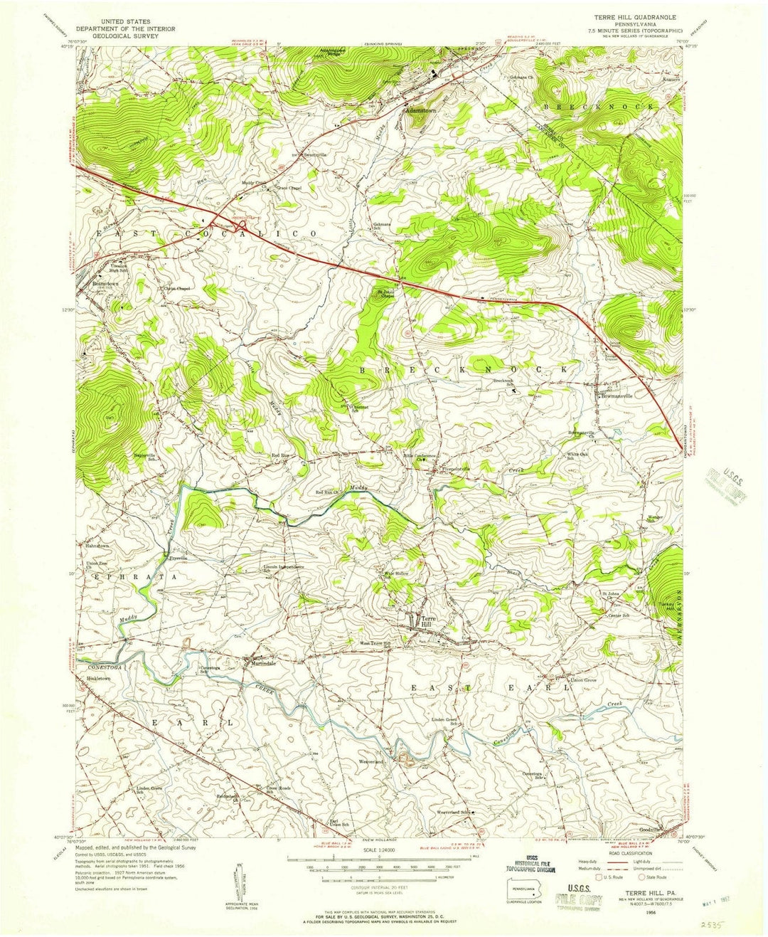 1956 Terre Hill, PA - Pennsylvania - USGS Topographic Map
