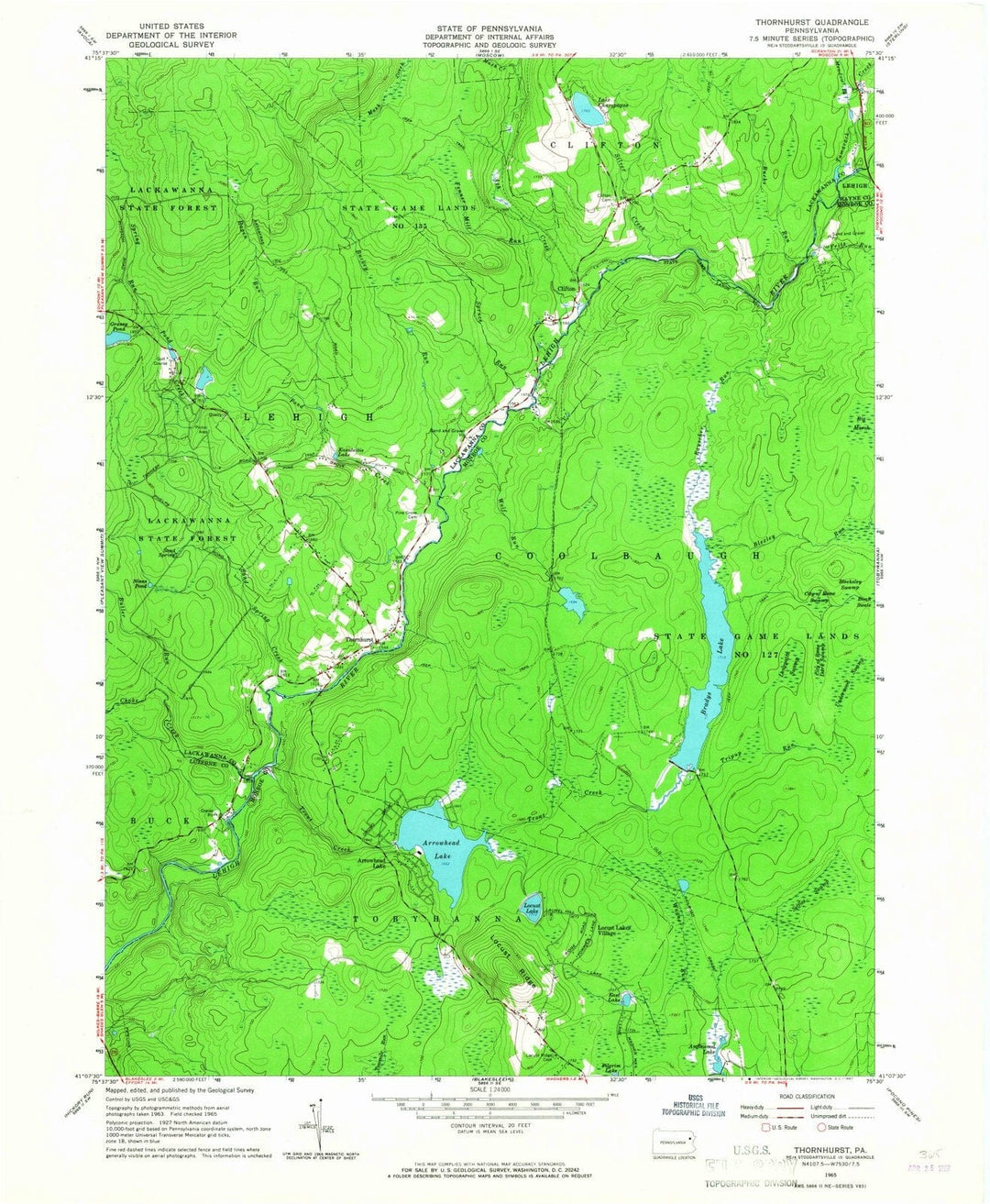 1965 Thornhurst, PA - Pennsylvania - USGS Topographic Map