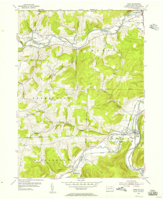 1954 Tioga, PA - Pennsylvania - USGS Topographic Map