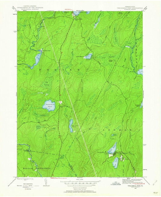 1943 Twelvemile Pond, PA - Pennsylvania - USGS Topographic Map