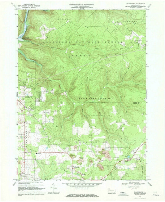 1967 Tylersburg, PA - Pennsylvania - USGS Topographic Map