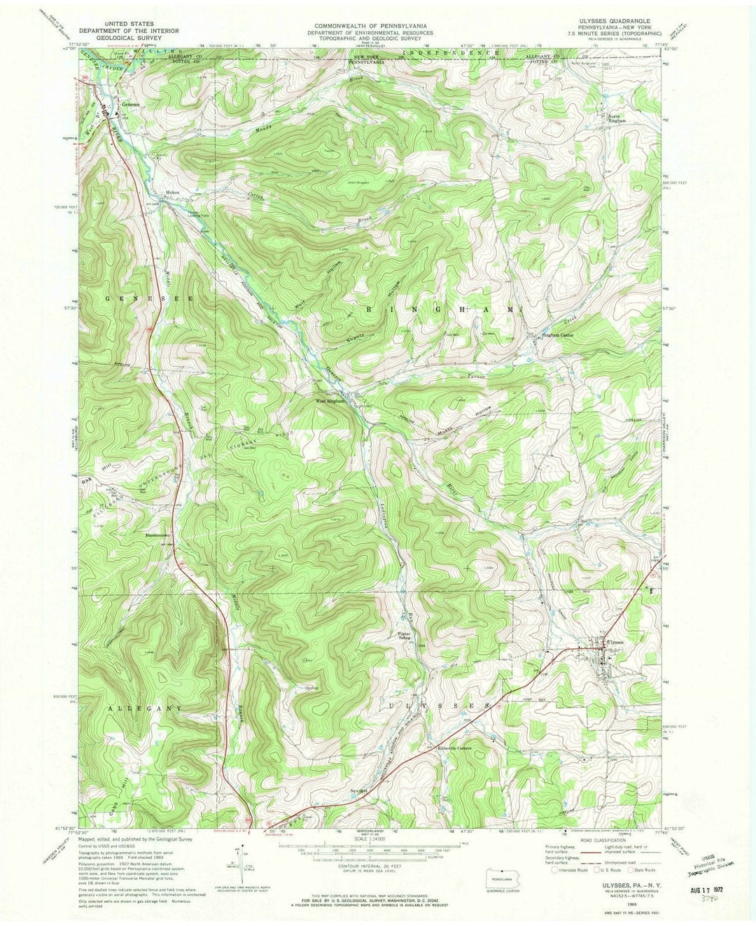 1969 Ulysses, PA - Pennsylvania - USGS Topographic Map