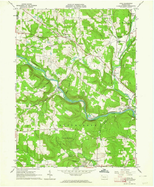 1963 Utica, PA - Pennsylvania - USGS Topographic Map