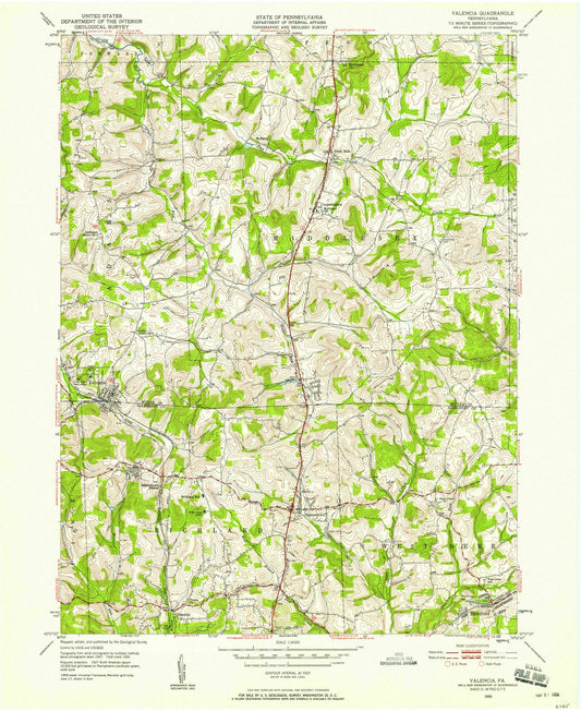 1950 Valencia, PA - Pennsylvania - USGS Topographic Map