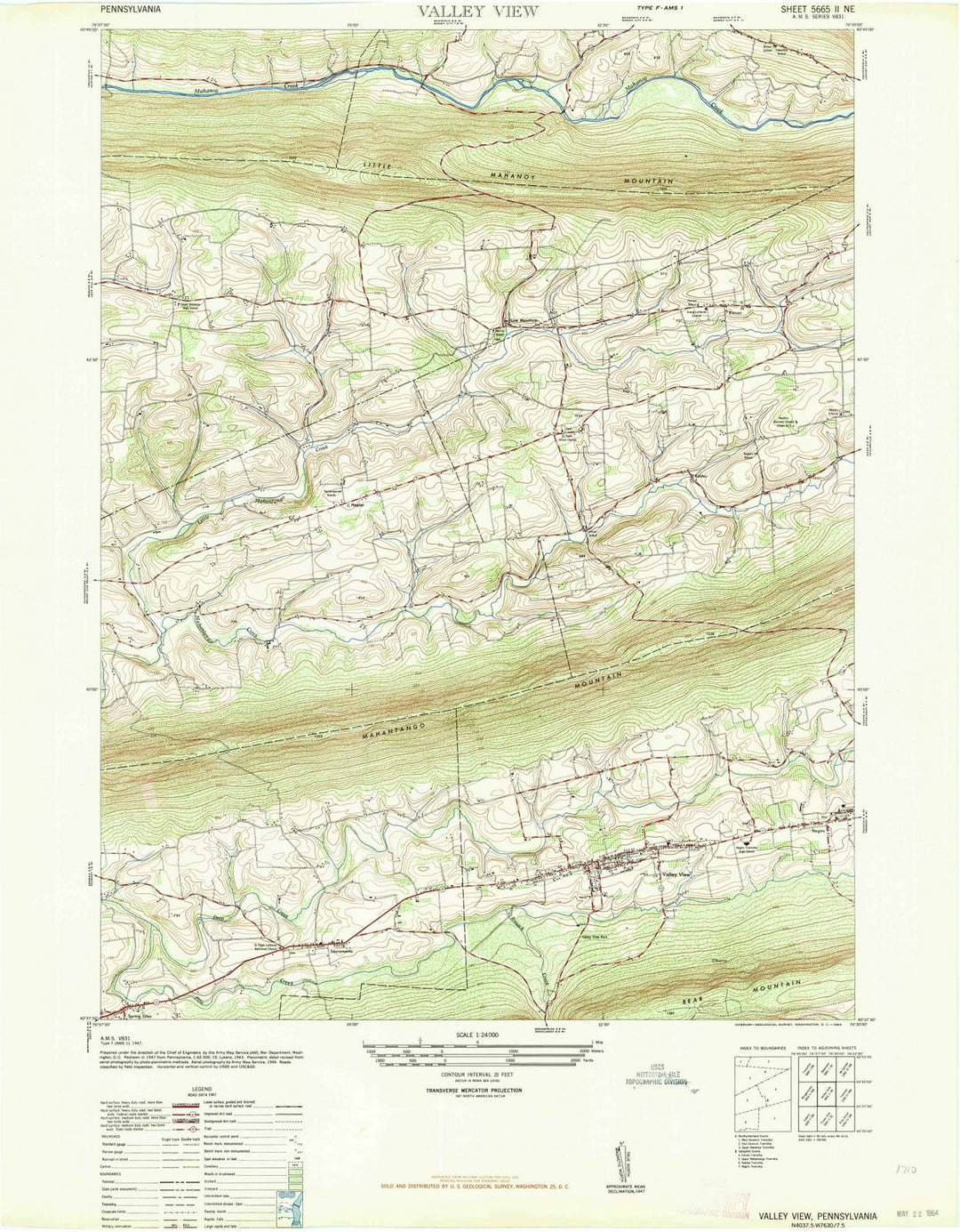 1947 Valley View, PA - Pennsylvania - USGS Topographic Map
