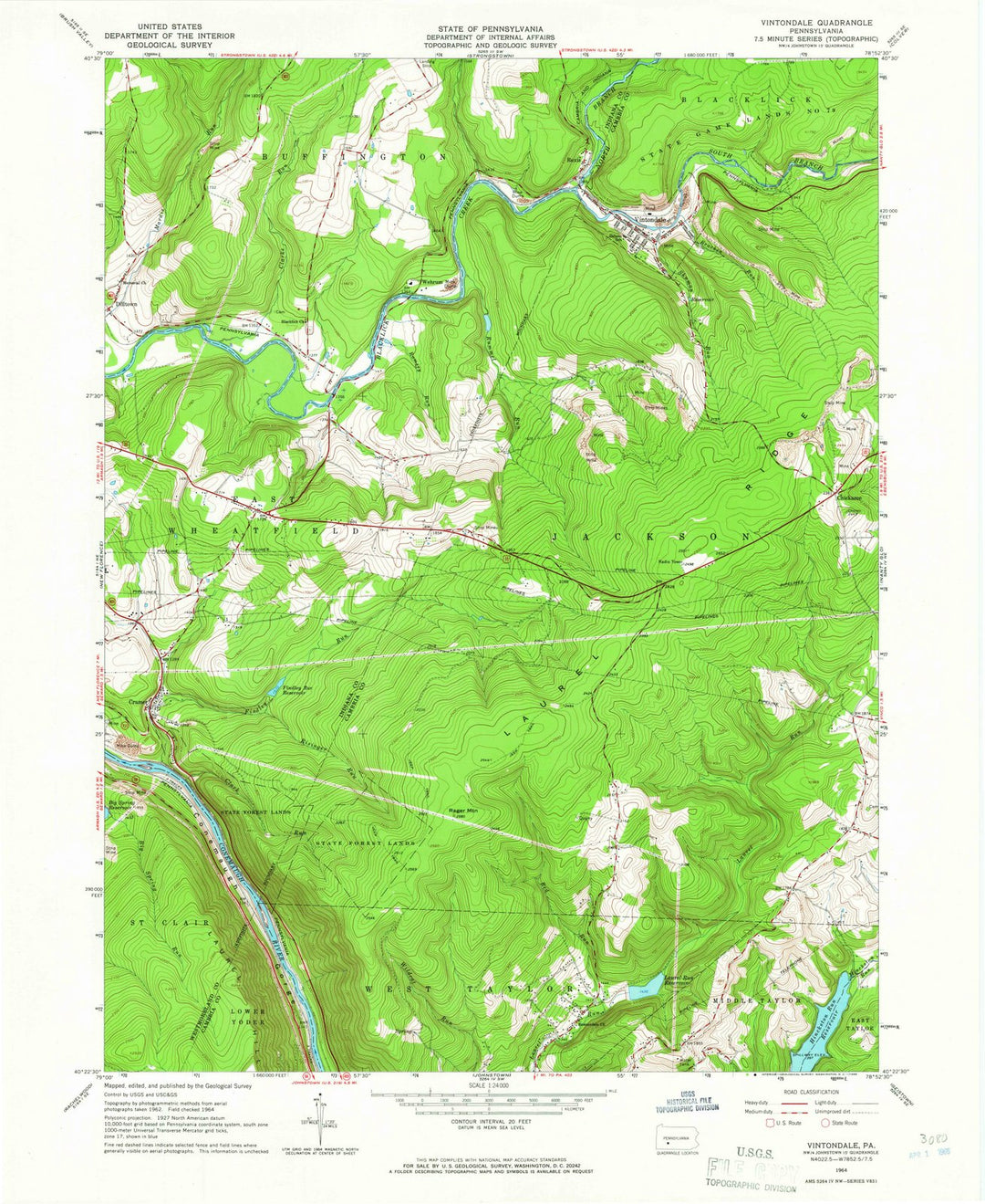 1964 Vintondale, PA - Pennsylvania - USGS Topographic Map