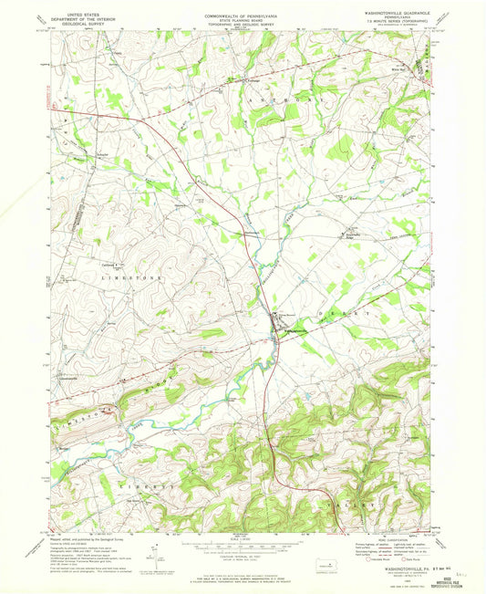 1969 Washingtonville, PA - Pennsylvania - USGS Topographic Map
