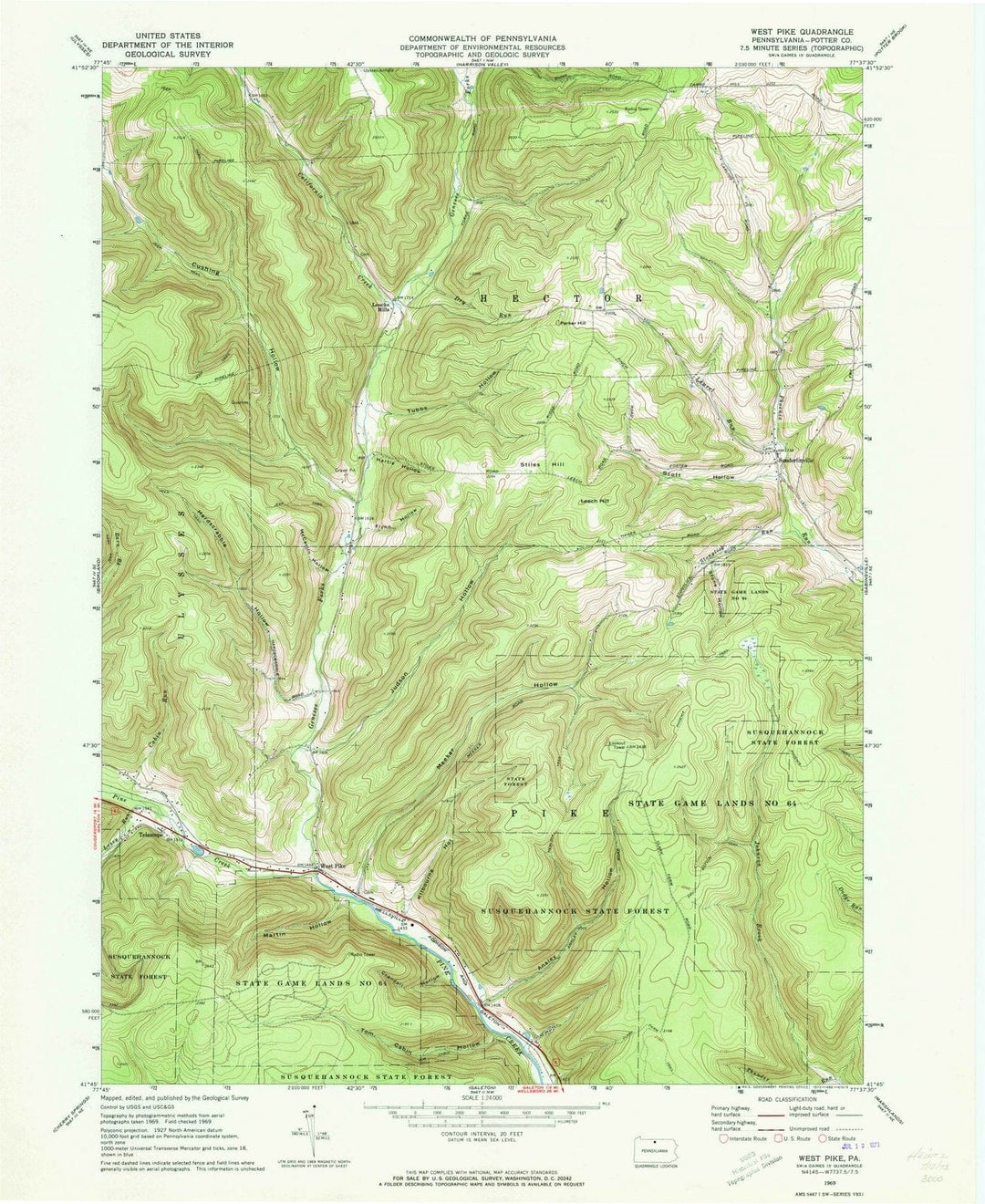 1969 West Pike, PA - Pennsylvania - USGS Topographic Map