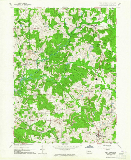 1963 West Sunbury, PA - Pennsylvania - USGS Topographic Map