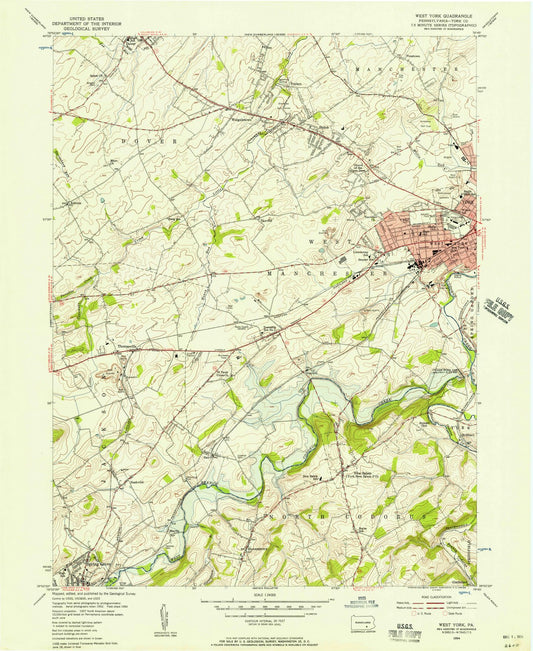 1954 West York, PA - Pennsylvania - USGS Topographic Map