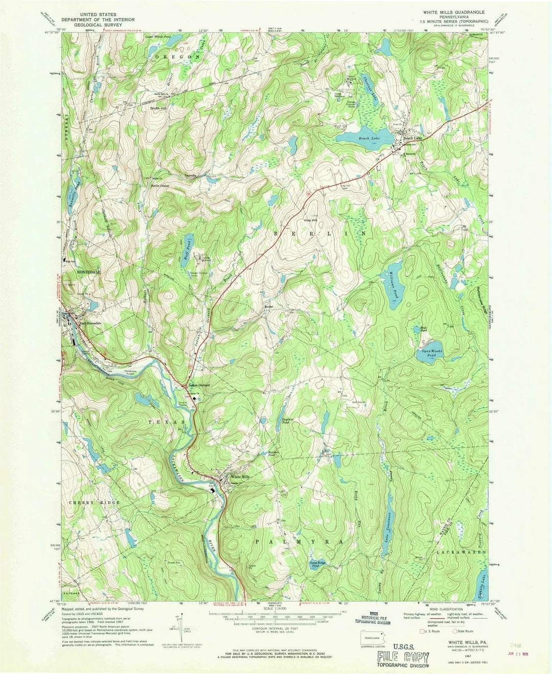 1967 White, PA - Pennsylvania - USGS Topographic Map