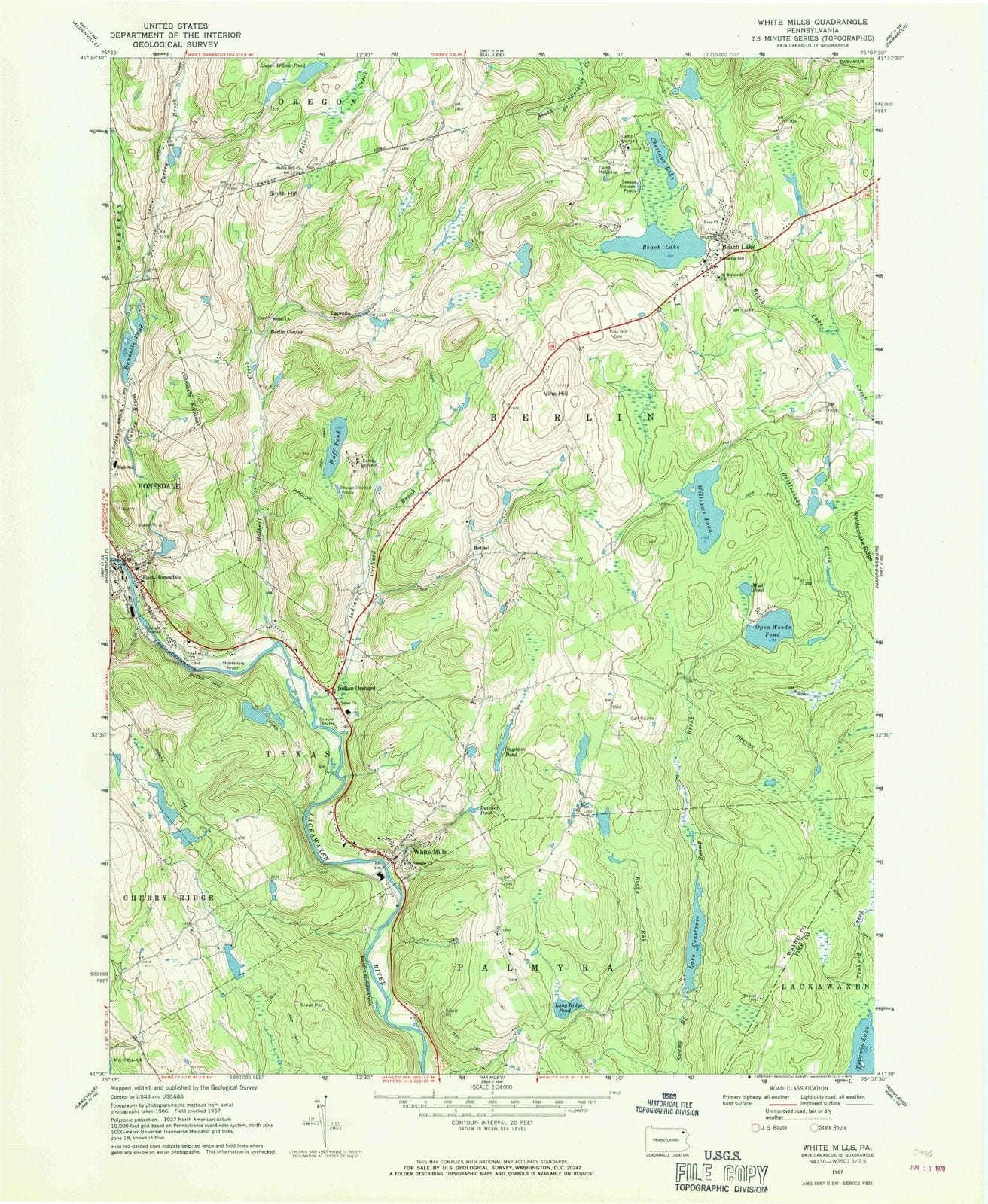 1967 White, PA - Pennsylvania - USGS Topographic Map