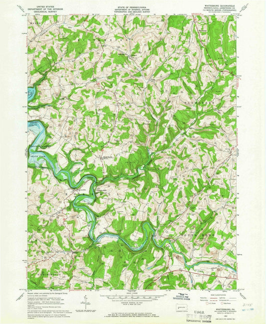 1964 Whitesburg, PA - Pennsylvania - USGS Topographic Map