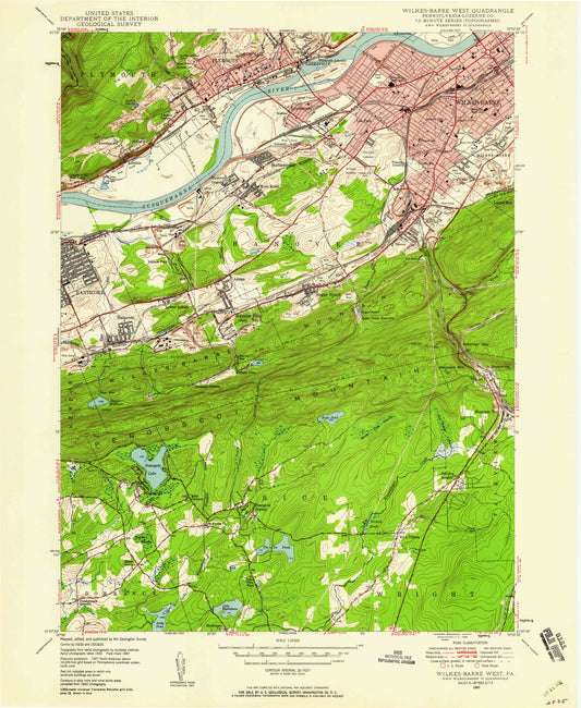 1947 Wilkes, PA - Pennsylvania - USGS Topographic Map v2