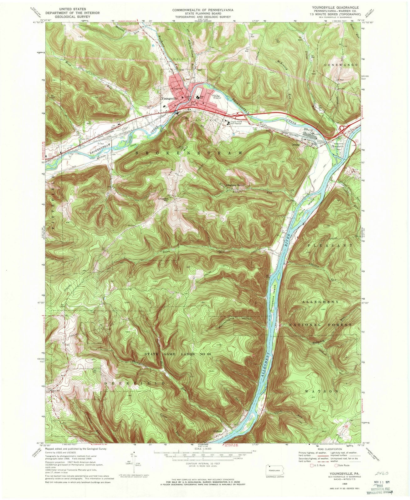 1969 Youngsville, PA - Pennsylvania - USGS Topographic Map