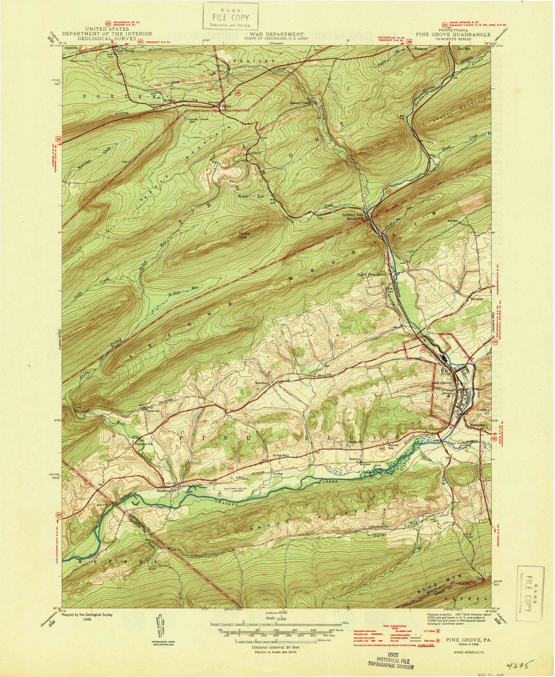 1946 Pine Grove, PA - Pennsylvania - USGS Topographic Map