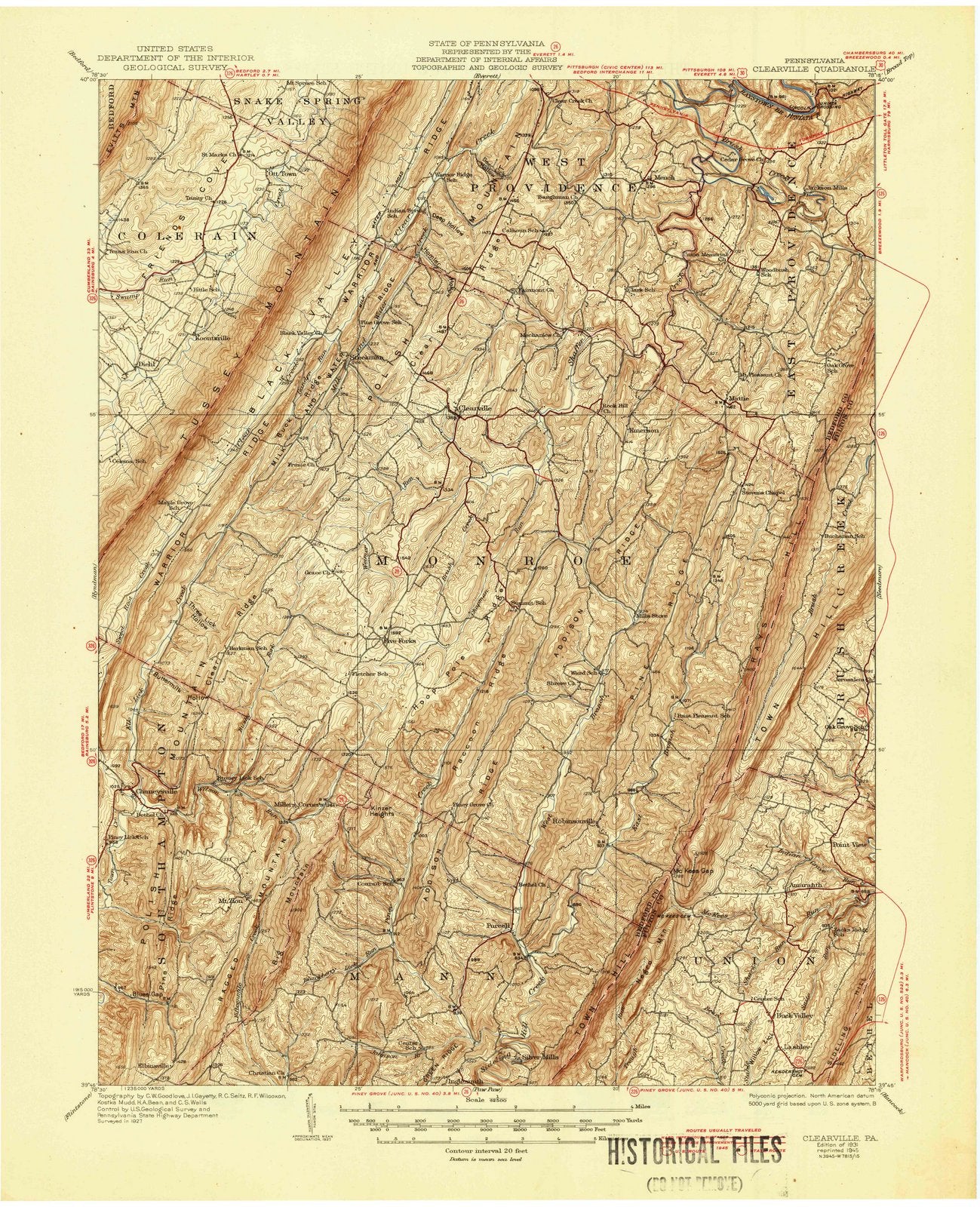 1931 Clearville, PA - Pennsylvania - USGS Topographic Map