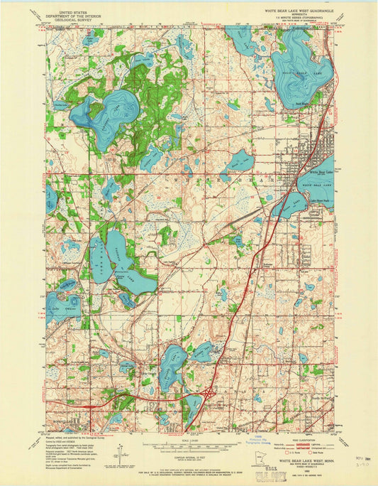 1952 White Bear Lake West, MN - Minnesota - USGS Topographic Map