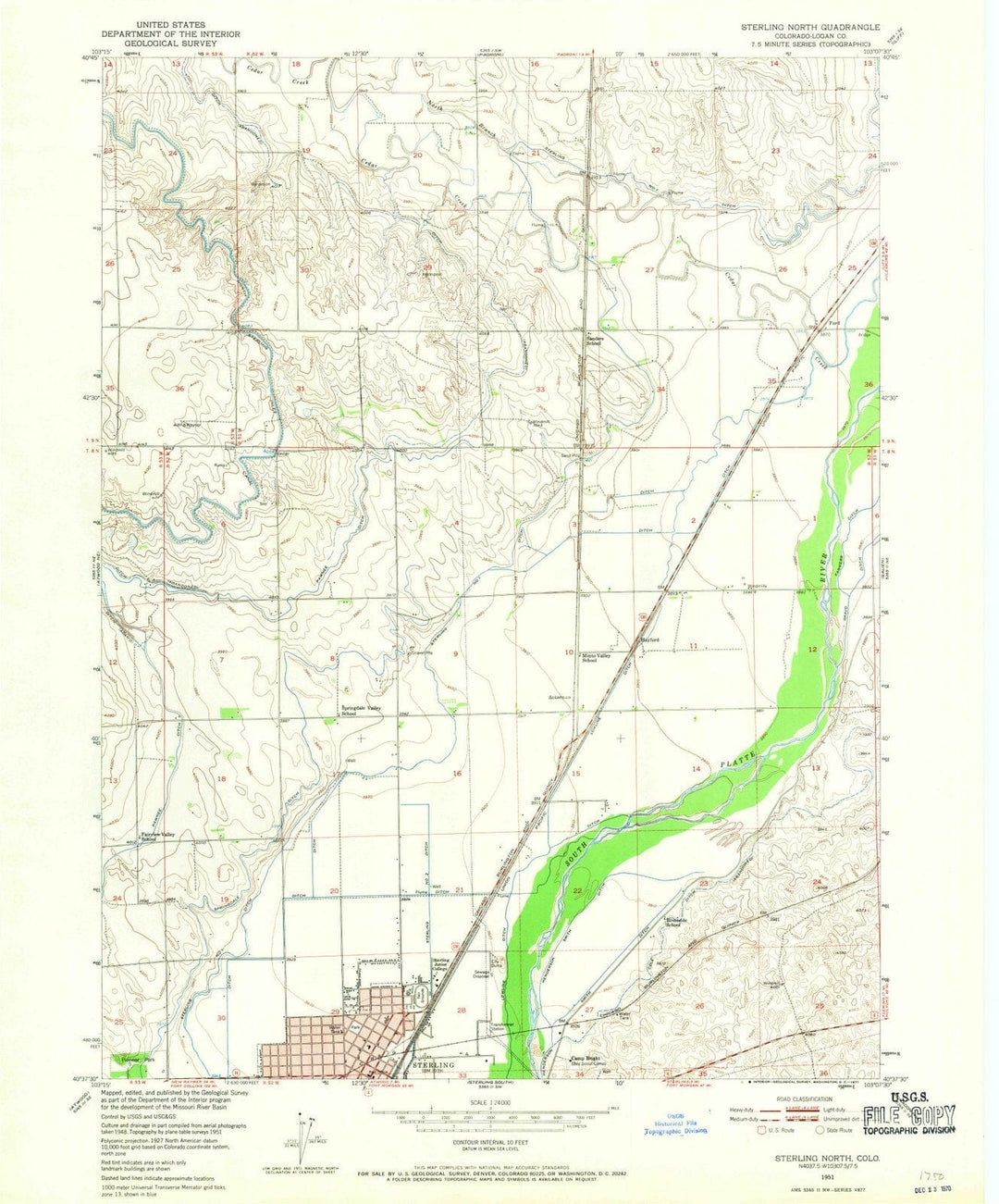 1951 Sterling, CO - Colorado - USGS Topographic Map