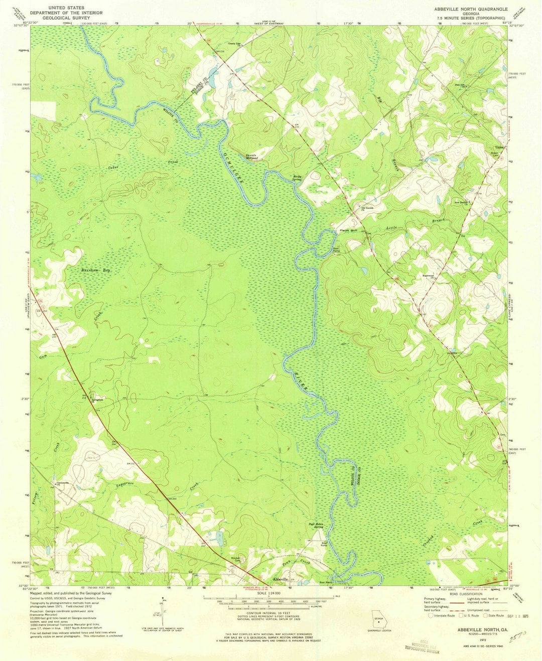 1972 Abbeville North, GA - Georgia - USGS Topographic Map