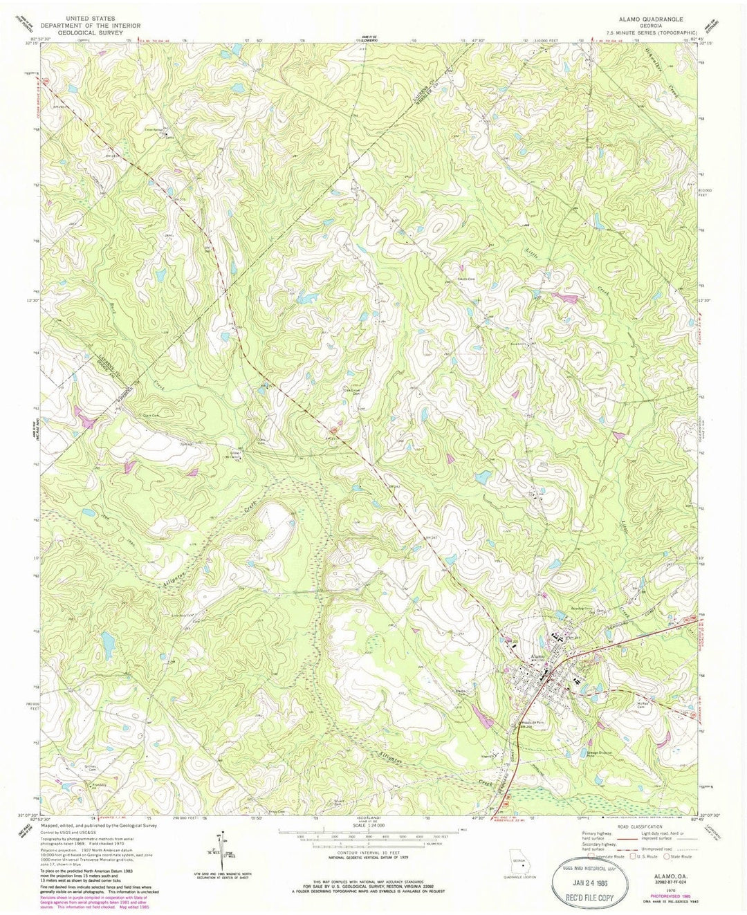 1970 Alamo, GA - Georgia - USGS Topographic Map