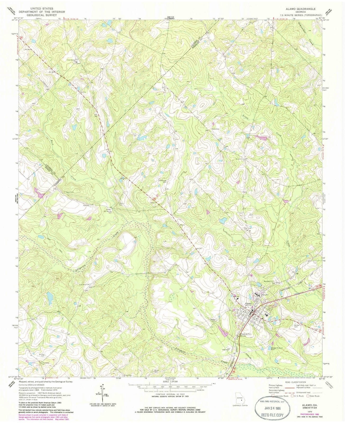 1970 Alamo, GA - Georgia - USGS Topographic Map