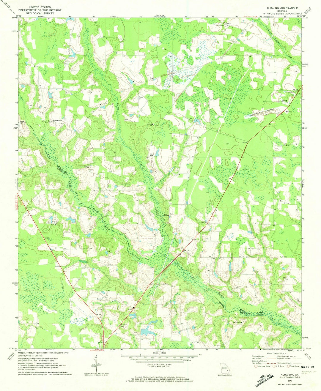 1971 Alma, GA - Georgia - USGS Topographic Map v2